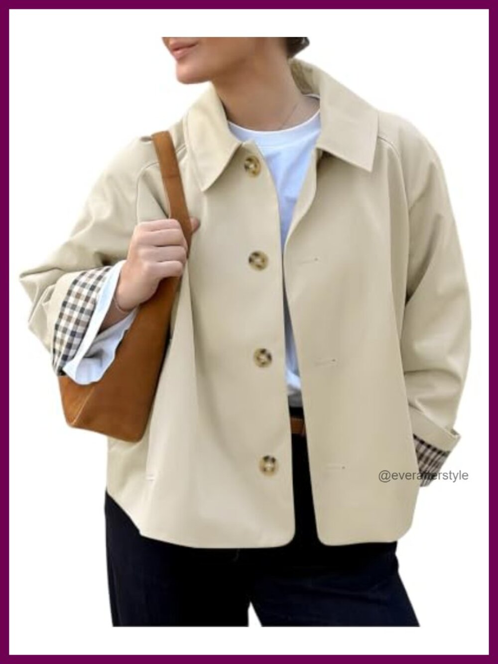 Womens Cropped Trench Coat Single Breasted Lightweight Fall Jacket